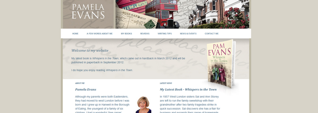 A first ever website for family saga author Pam Evans